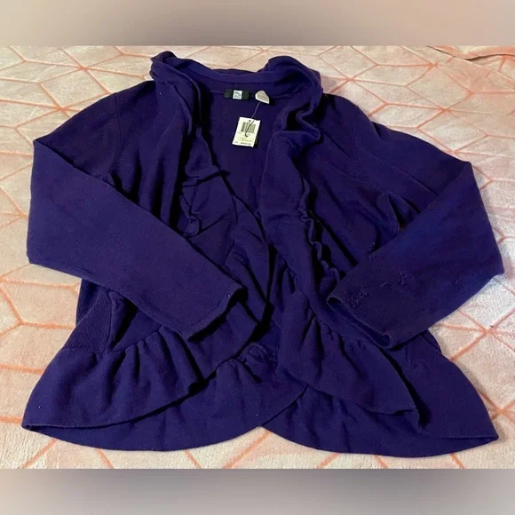 🪻NWT Saks Fifth Avenue Deep Purple Women's Cardigan 🪻 - Picture 2 of 7